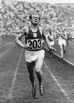 Emil Zatopek bei den Olympischen Spielen 1948 in London