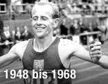 Emil Zapotek während der Olympischen Spiele 1952 in Helsinki