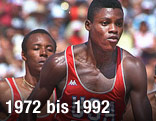 Carl Lewis während der Olympischen Spiele 1984 in Los Angeles