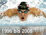 Michael Phelps während der Olympischen Spiele 2004 in Athen