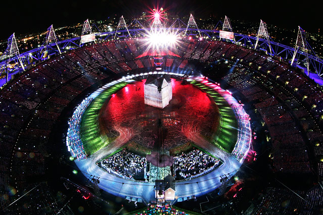 Blick in das Olympic Stadium während der Eröffnung
