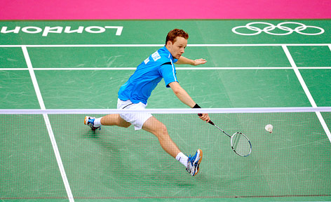 Michael Lahnsteiner in seinem Gruppenspiel gegen Simon Santoso