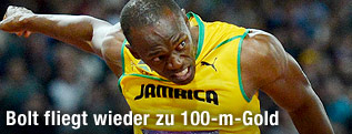 Usain Bolt bei seinem Sieg über 100 m