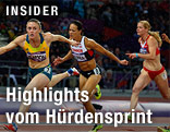 Zieleinlauf im Finale über 100 m Hürden